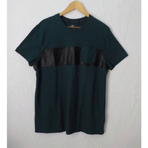 Rock &amp; Republic Green Top TShirt with Faux Leather Accent  Men size Large  - £7.03 GBP