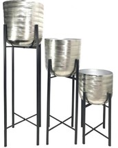 Planters Contemporary Silver Distressed Set 3 Iron - £694.64 GBP