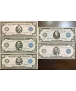 Reproduction 1914 Federal Reserve Note Blue Seal Set $5 -$100 Read Description - $13.99