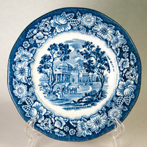 Staffordshire Liberty Blue Bread Plate Monticello Colonial Historic Scenes - £3.98 GBP