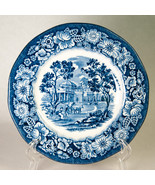 Staffordshire Liberty Blue Bread Plate Monticello Colonial Historic Scenes - $5.00