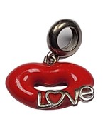 GNOCE Love Heart Dangle Charm 925  Sterling Silver Red Enamel  - £14.76 GBP