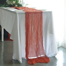 Terracotta 10 Ft Cheesecloth Extra Long Table Runner Cotton Wedding Events Gift - £12.99 GBP