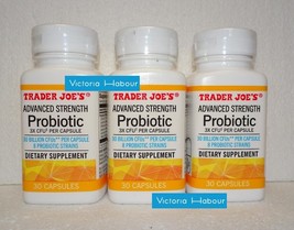 Three pack: Trader Joe&#39;s Advanced Strength Probiotic 3X CFU 30 Capsule SEALED x3 - £45.82 GBP