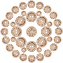 300 Pieces Wooden Handmade with Love Round Craft Decor 2 Holes Wooden Sewing But - £19.88 GBP