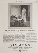 1924 Print Ad Simmons Beds,Mattress &amp; Bedroom Furniture Chicago,Illinois - $20.68