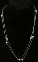 Inc Silver-Tone Pave Fireball Strand Necklace - £11.64 GBP