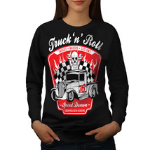 Wellcoda Truck And Roll Car Skull Womens Sweatshirt,  Casual Pullover Jumper - £22.73 GBP+
