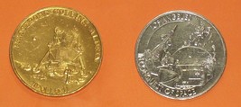Los Angeles Ca Coin Medal 1981 Dollar $1 Conquest Space + 1969 Apollo 11 Token - £19.85 GBP