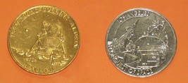 Los Angeles Ca Coin Medal 1981 Dollar $1 Conquest Space + 1969 Apollo 11 Token - $24.69