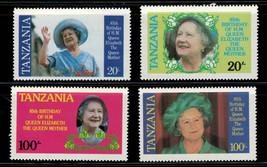 ZAYIX - Tanzania Africa 267-70 MNH - Queen Mother Birthday - Royalty - Flowers - £1.18 GBP