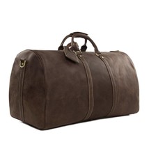 Large Vintage Retro Look Genuine Leather Duffle Bag Weekend Bag Men&#39;s Handbag - £194.30 GBP