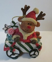 Rudolph the Reindeer Dressed as Santa in Wagon Christmas Tree Ornament - £7.96 GBP