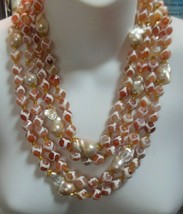 Vintage Massive Heavy Art Glass &amp; MOP Multi-strand Necklace - $336.60