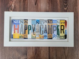 Happy Camper Hand Crafted License Plate Sign Unique Wall Decor Gift For Campers