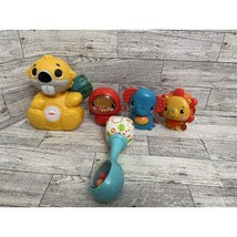 Fisher Price Animal Baby Toy Lot Boppin Beaver Linkamal Busy Buddies Rattle - $12.86