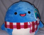 Squishmallows Rey the Blue Shark wearing a Scarf 8&quot; NWT - $16.71