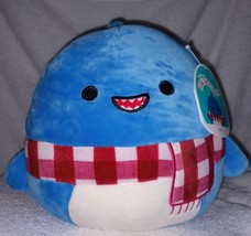 Squishmallows Rey the Blue Shark wearing a Scarf 8&quot; NWT - £13.35 GBP