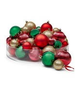 Holiday Lane Christmas Cheer Set of 49 Shatterproof Green/ Red/Gold Balls - £27.72 GBP