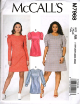 McCall&#39;s M7968 Womens 18W to 24W Fitted Dress Uncut Sewing Pattern - £11.74 GBP