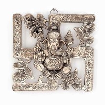 White Metal Swastik Lord Ganesha Wall Hanging Siddhi Vinayak Ganesha idol - £17.87 GBP