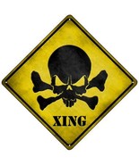 Skull Xing Novelty Mini Metal Crossing Sign - £13.54 GBP