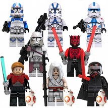 8pcs Star Wars Rey Kylo Ren Obi-Wan Darth Maul Bacara 501st Legion Minifigures - £15.61 GBP
