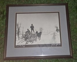 Horses Hauling Fire Wood Framed Print Titled Fuel Hauling Sign ? John Zielenski? - £104.38 GBP