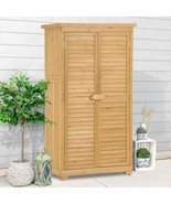 Wooden Garden Shed 3-tier Patio Storage Cabinet Outdoor Organizer Wooden - £270.93 GBP