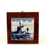 Miniature Blue Delft Hanging Wall Tile, 2&quot; Porcelain on 3&quot; Board, 2&quot; #DL... - $19.94 CAD