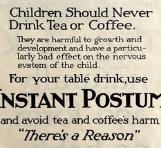 1920 Instant Postum Coffee Tea Advertisement Beverage Ephemera - $11.49