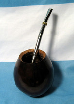 Argentina Mate Gourd Yerba Cup Straw Bombilla New Detox Beral Kit Dk Brown 0057 - £31.26 GBP