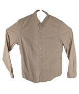 J Crew Khaki Shirt Oxford Long Sleeve Beige Tan Mens sz Medium SLIM - $32.96 CAD