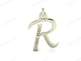 R Alphabet Diamond Stone 925 Sterling Silver Handmade Unique Pendant Jew... - $30.00