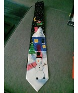 Christmas Tree And Snowman And Santa Mens Tie - $334.05 MXN