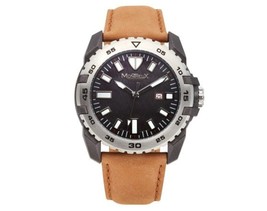 NEW Montreux 0146M Men&#39;s Coltrane Black Dial Tan Leather Band Watch modern sexy - £29.96 GBP