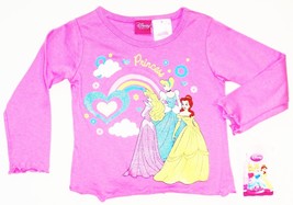 Disney Princesa Bebés Brillante Manga Larga Camiseta Nwt Talla 2T, 3T O 4T - $13.01