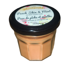 Scented Candle Fresh Scent Peach Skin/Mint Soy Blend 3oz/85gm NEW. - $32.41