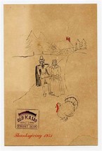 Old Kaijo Hotel 1951 Thanksgiving Dinner Menu Tokyo Japan Military Billet - $44.62