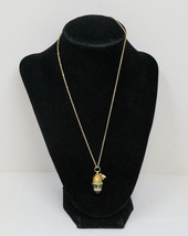14kt Gold Aurafin 18&quot; Chain with Enamel Russian Egg Bee Honeycomb Charm ... - €189,74 EUR