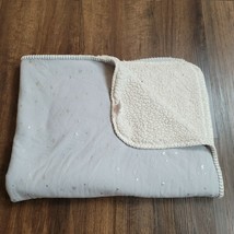 Okie Dokie Gray Silver Cream Ivory White Sherpa Baby Blanket Plush Soft - $59.39