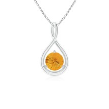 ANGARA Fire Opal Solitaire Infinity Twist Pendant Necklace in Silver (5mm) - $179.55+