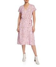 MSRP $348 Dkny Light Pink Floral Tie-Waist Wrap Dress Size Small NWOT - $123.07