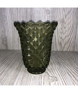 VTG Imperial Glass Olive Green Vase Raised Diamond Point Pattern 5 1/4&quot; ... - £14.01 GBP
