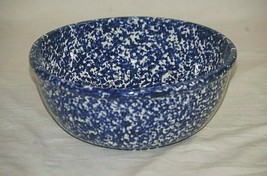 Vintage Doranne Blue Spongeware 8-1/2&quot; Nesting Mixing Bowl Kitchen Farm USA - £39.10 GBP