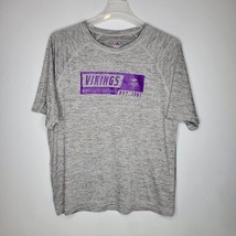 Minnesota Vikings Shirt Mens XL Polyester Short Sleeve Majestic Casual  - $13.96