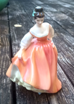 Vintage Royal Doulton 'Fair Lady' Coral Pink / Floral HN 2835 Figurine 1962 - $34.65