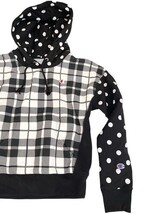 Champion Reverse Weave Hoodie Plaid Polka Dot Black White Small NWT image 3