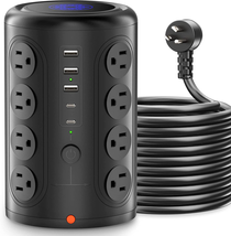 Surge Protector Power Strip 10 FT Cord, Tentrend Tower with 16 Outlets and 5 USB - £46.80 GBP