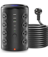 Surge Protector Power Strip 10 FT Cord, Tentrend Tower with 16 Outlets a... - £46.78 GBP